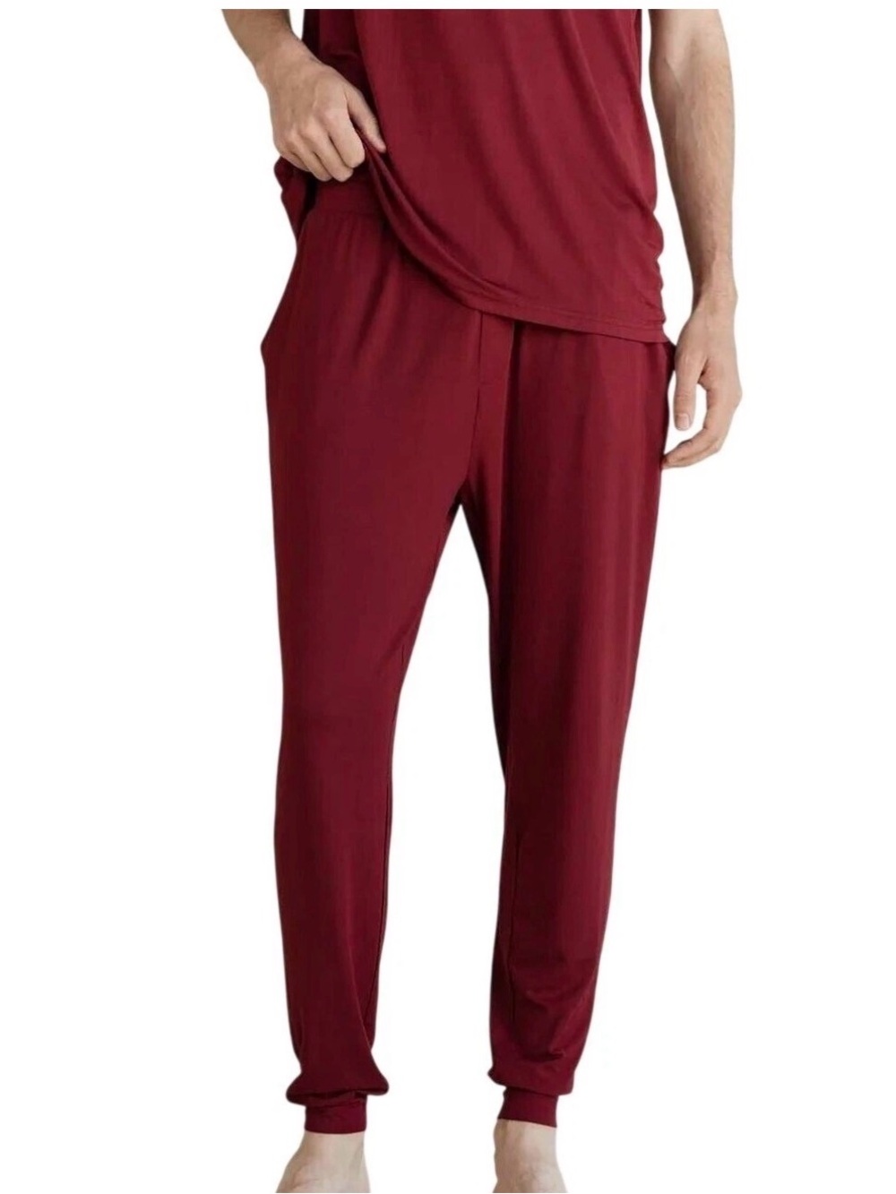 NWT cozy earth men’s bamboo stretch knit pajama jogger in pomegranate size 3xl